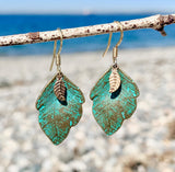 Brass Leaf Earrings