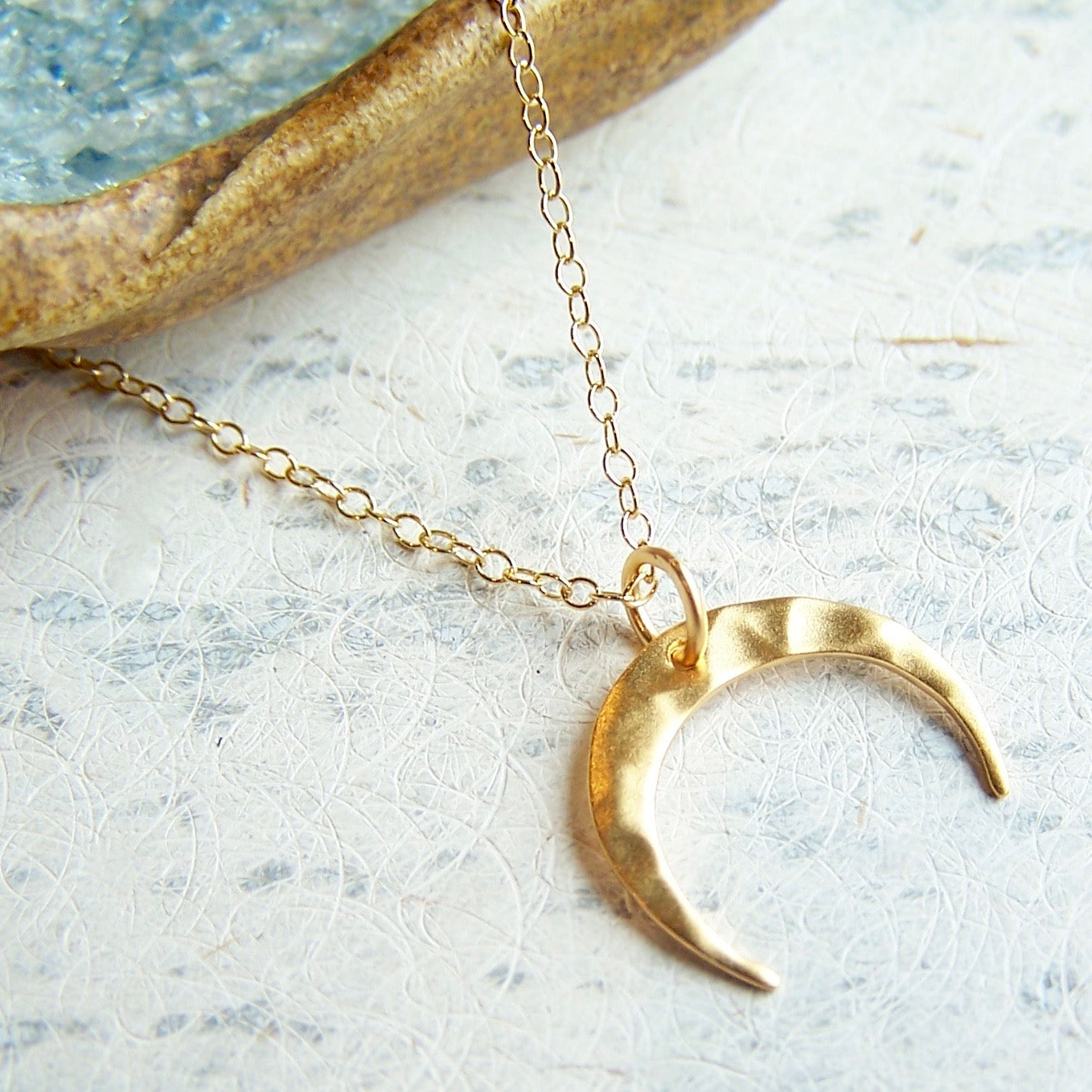 Gold Half Moon Pendant Necklace | Karen Kane